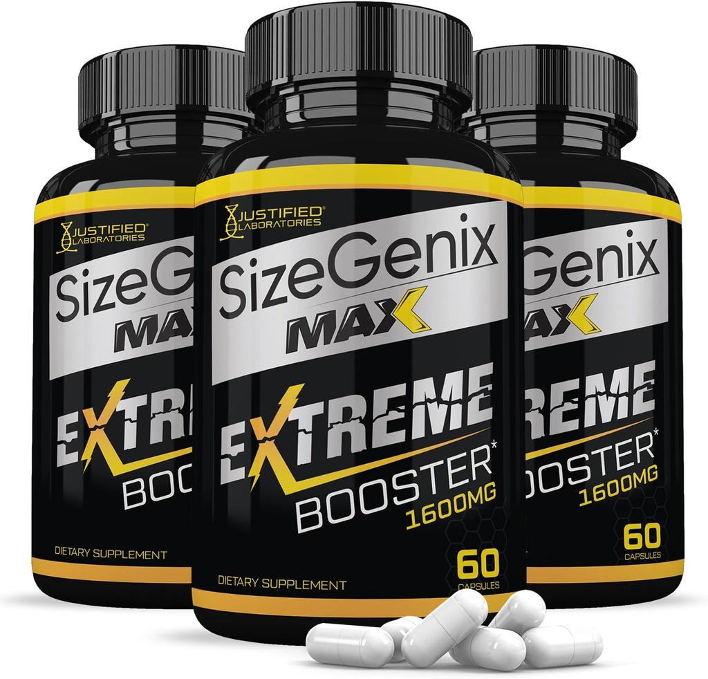 (3 Pack) Sizegenix Max 1600MG Avancé de la santé des hommes Formule 180 Capsules