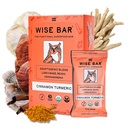 WISE BAR Adaptogen Mushroom Nutrition Bars avec Reishi, Lions Mane & Ashwagandha, Organic Vegan & Gluten Free Snacks pour le focus naturel, l'énergie et le soutien immunitaire, Cannelle Turmeric Flavor, 12 Comte