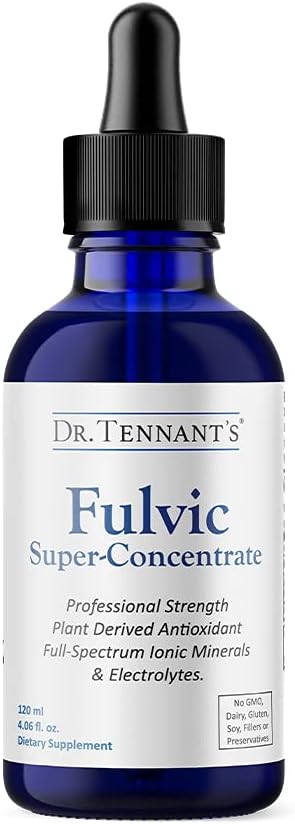 Dr. Tennant's Fulvic Super-Concentrate Liquid | Enhances Cellular Energy & Detoxification | Provides Essential Trace Minerals | 120-Day Supply