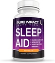 10-en-1 Gélules naturelles d'aide au sommeil: Supplément non-habitant pour un repos plus long et plus profond avec Calcium, Camomile, Goji, St Johns Wort, 10 Mg Melatonine - 60 Capsules
