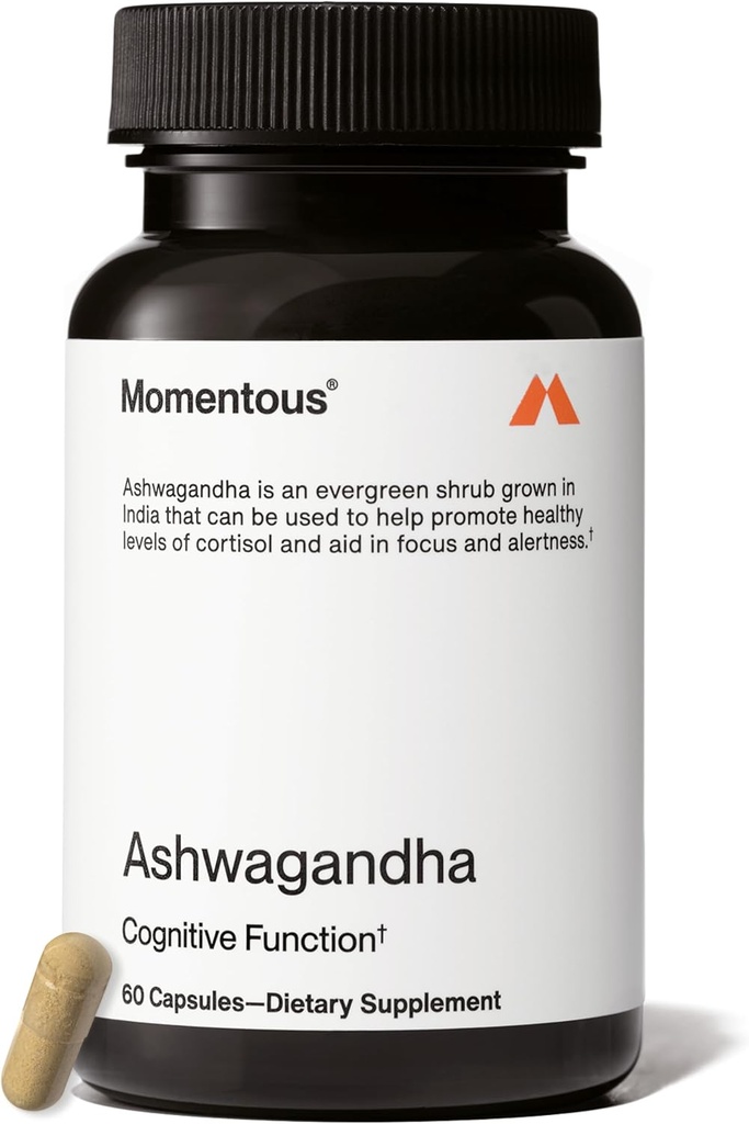 Supplément d'Ashwagandha - 300 mg NooGandha Extrait d'Ashwagandha - Performance cognitive, alerte et soutien focal - NSF certifié pour le sport - Vegan - sans OGM et sans gluten - 60 portions