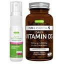 Daily Vitamine D3 + Super B12-Complex 5000mcg Végétarien Bundle, 365 2000iu Vitamine D3 Comprimés + High Strength B12 Saveur de cerise Spray sublingual, par Igennus