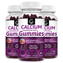 Calcium Magnésium Zinc Gommies à haute absorption Magnésium Glycinate Potassium - Complexe végétal Calcium Magnésium 2:1 Ratio, avec D3 de mousse de mer pour os, Muscles, Immune & Soutien du sommeil, Vegan-3 Pack