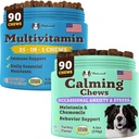 Natural Dog Company Multivitamin and Calming Supplement Bundle, Daily Nutrients and Anxiety Relief for Dogs, Support Joint Health, Skin & Coat, Reduce Stress from Noise & Travel, Essential Vitamins