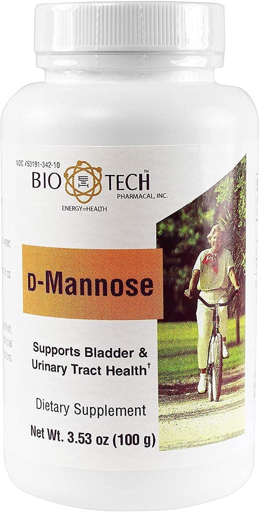 Bio-Tech Pharmacal D-Mannose, soutient la santé de la vessie et du trac urinaire (Powder - 100g)