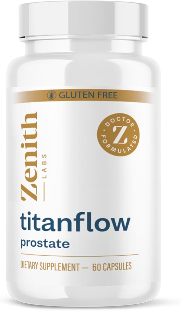 Zenith Labs - TitanFlow - Suppléments prostatiques pour les hommes - avec de l'huile de graines de citrouille pour soutenir la santé urinaire et prostate
