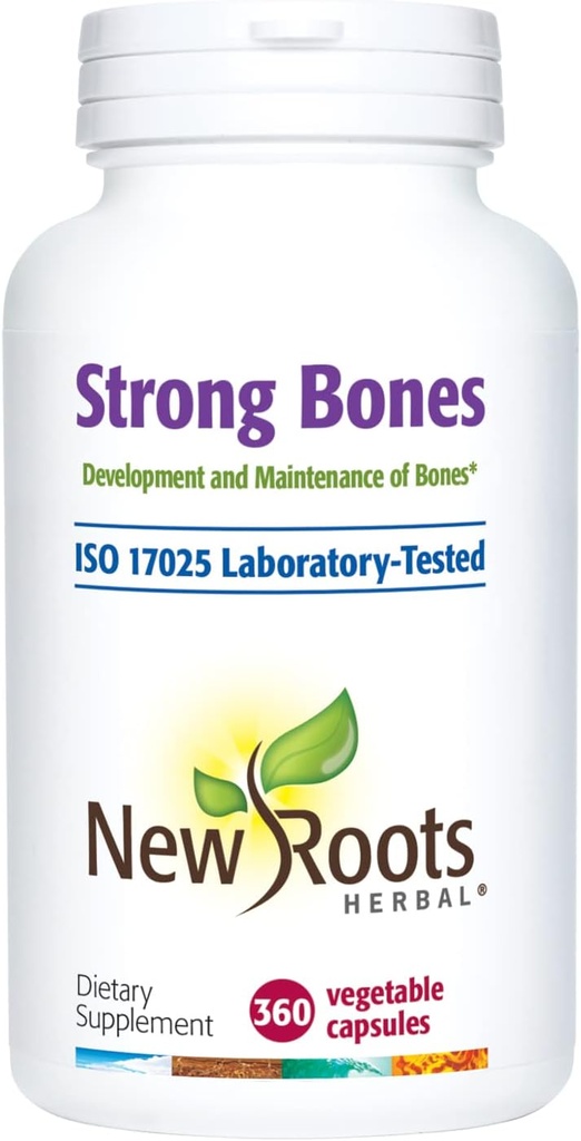 Supplément osseux fort avec super mélange 22 ingrédients : sulfate de glucosamine, calcium, magnésium, curcuma, vitamine D3, B1, K2, B12, zinc (360 capsules de légumes) NOUVEAUX ROOTS HERBAL