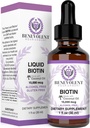 Biotine liquide benevolente 15000 mcg - Infusé avec de l'huile de coco pour 5X Absorption, Biotine Non-OGM et Vegan Friendly pour la croissance des cheveux Glowing Peau et des ongles forts
