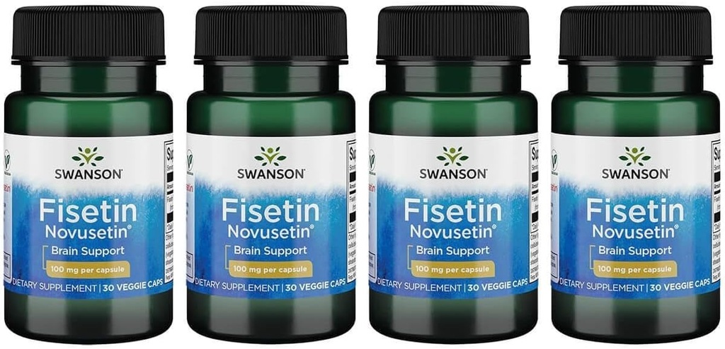 Swanson Fisetin Moléculairement semblable à Apigenin, Luteolin et Quercetin 100 Milligrammes 30 Capsules de Veg (4 Pack)