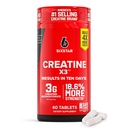 Pilules de Créatine Six étoiles, X3 (60 Caplets) - Créatine pour les femmes et les hommes - Capsules de Créatine Support Muscle Strength - Pré et post entraînement Supplément de Créatine pour la récupération musculaire et la construction - 20 portions
