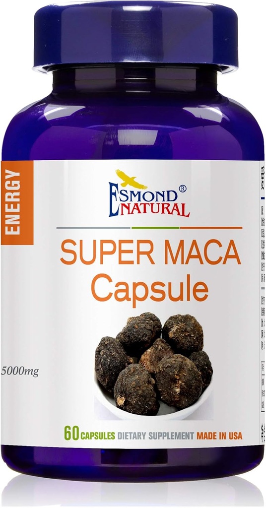 Super Maca Capsule (Enhancer énergétique et stabilisateur d'humeur), États-Unis, FDA, GMP, NPAC-5000mg, 60 Capsules