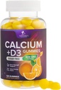Gommies de supplément de calcium - Gommy de calcium sans sucre avec 400 UI de vitamine D3 pour la meilleure absorption - soutient la santé immunitaire, les os et les dents - Amandes de calcium de la nature pour les femmes et les hommes - 120 Gommies