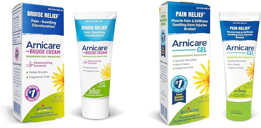 Boiron Arnicare Crème pour soulager la douleur de la contusion et de l'gonflement ou de la décoloration et gel d'arnicare pour soulager la douleur articulaire, la douleur musculaire, la douleur musculaire