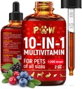 Multivitamines de chat – Vitamines B, C et D3 sous forme liquide – Vitamines et suppléments pour chiens de 10 en 1 pour aider aux allergies et aux UTI – Vitamines de chat pour la peau et le manteau – Glucosamine pour HIPS & Joints – 2 Oz