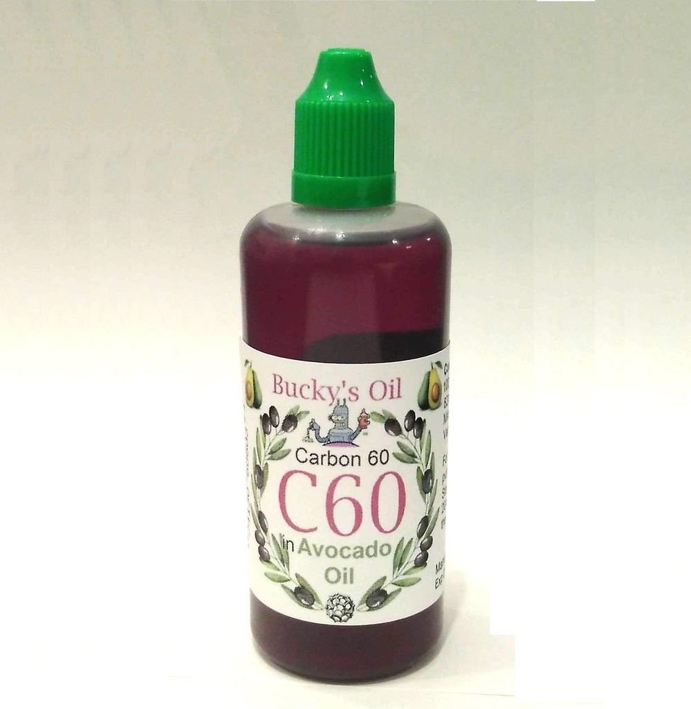 C60 Avocado Oil - 100ml Bottle - 82mg Carbon 60 99.95% in Avocado Oil