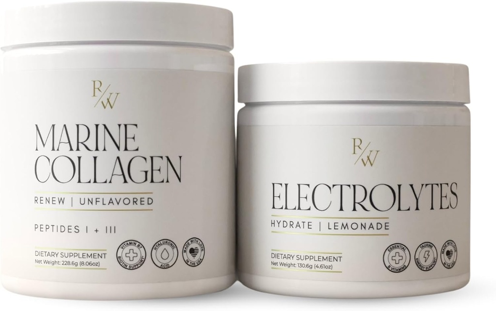 Body + Beauty Bundle & Save, Renouveler la poudre de collagène marin + Poudre d'électrolyte à limonade hydratée