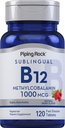 Piping Rock Vitamine B12 1000 mcg Sous-linguistique (120 comprimés) sous forme de méthylcobalamine