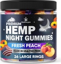 Gummies de chanvre Temps de nuit, Gummies de Nap à haute puissance, Paix et détente, Ours de pêche Bague Gummy Edibles, Bonne humeur, Calme Bedtime-Gomitas para Dormir, Huile de chanvre naturel-Fabriqué aux États-Unis