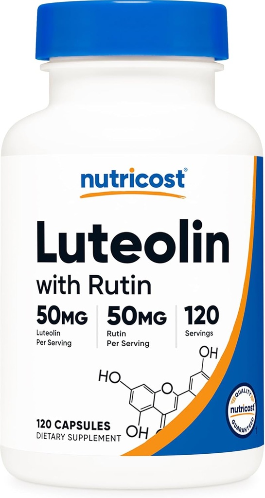 Nutricost Luteolin avec complexe de Rutin 100mg (50mg Luteolin, 50mg Rutin) 120 Capsules - Végétarien, Non-OGM, Sans gluten
