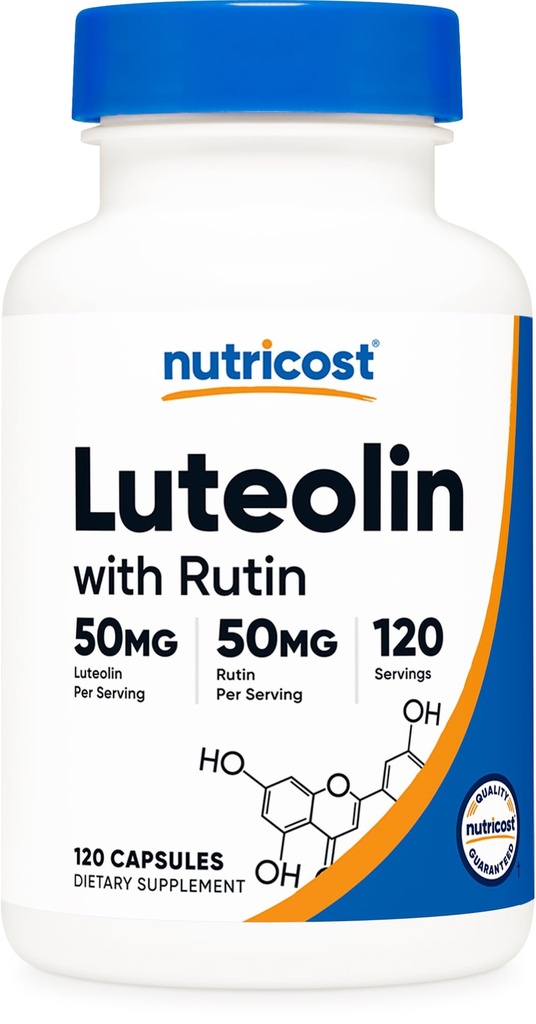 Nutricost Luteolin avec complexe de Rutin 100mg (50mg Luteolin, 50mg Rutin) 120 Capsules - Végétarien, Non-OGM, Sans gluten
