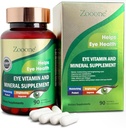 zooone Lutéine et zéaxanthine Vitamines oculaires, vitamine oculaire et supplément minéral avec vitamine C E cuivre zinc, support de la vision pour la dégénérescence maculaire, pilules pour la santé des yeux pour adultes et aînés, 90 capsules