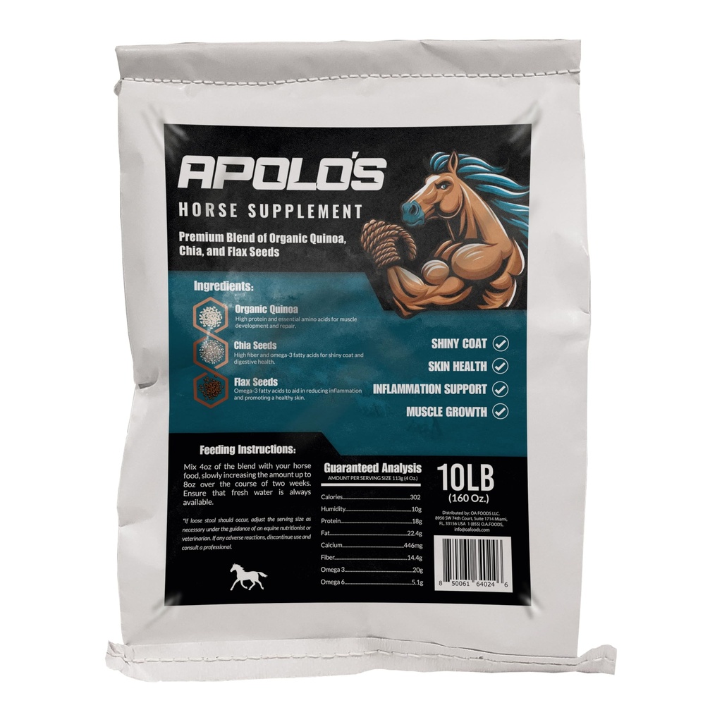Greenfit APOLO'S Supplément 100% Cheval Naturel pour l'alimentation quotidienne – Soutien articulaire, Shine de Coat & Strength.