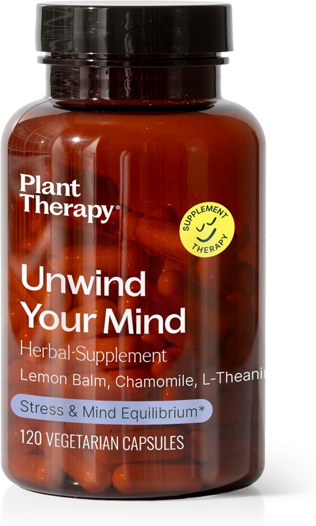 Thérapie végétale Détendez-vous de votre esprit capsules de supplément à base de plantes, naturellement relaxant, aide à calmer un cerveau occupé, grand après une longue journée ou avant le lit, 120 capsules végétariennes (4 mois d'approvisionnement), fabriqués aux États-Unis