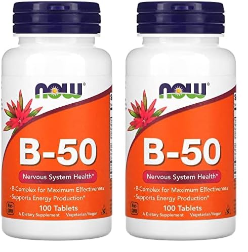 Suppléments, vitamine B-50 mg, production d'énergie*, santé du système nerveux*, 100 comprimés (paquet de 2)