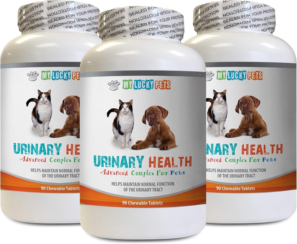 supplément de santé urinaire chat - Animaux de compagnie Complexe de santé urinaire - pour chiens et chats - Support avancé de vérin - Pilules de canneberge pour chats - 3 bouteilles (270 traites)