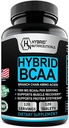 Hybride BCAA 1000mg – BCAAs Amino Acides Suppléments - 2:1:1 L-Leucine, L-Isoleucine et L-Valine – Non-OGM, Vegan - 120 portions