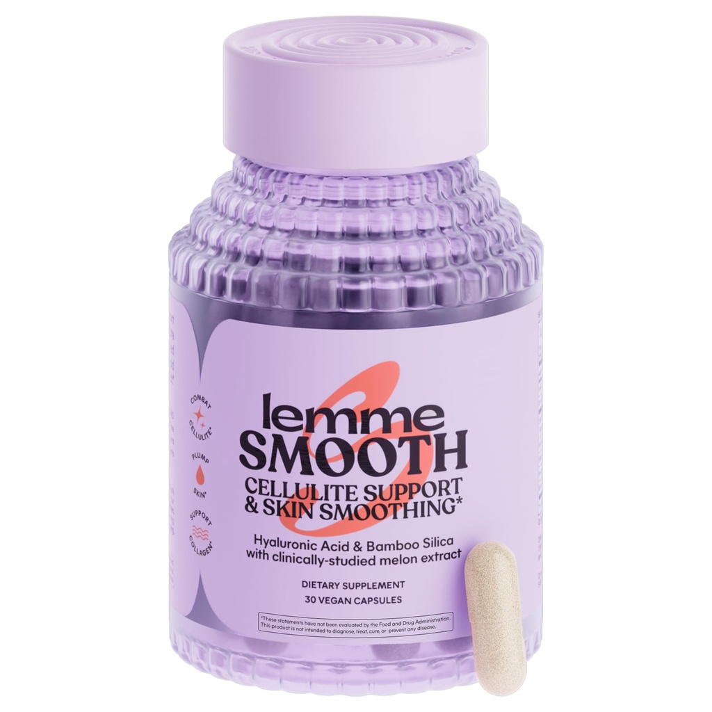 Capsules anticellulite lisses pour les femmes, jambes et cuisses lisses, réduire la cellulite et la peau crépeuse avec SOD et Silice étudié cliniquement (1 mois 30 ct)