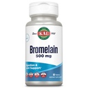 KAL Bromelain 500 mg, Supplément de digestion et de soutien articulaire, Enzymes digestifs, Extrait d'ananas, Désintégration rapide, Vegan, Fabriqué sans produits laitiers ou de soja, Verifié en laboratoire, 60 portions, 60 comprimés