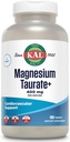KAL Magnésium Taurate 400mg Plus Coenzyme Vitamine B6, supplément de magnésium chélaté, fonction musculaire, sans gluten, végétalien, 90 portions, 180 comprimés