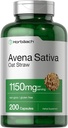Horbäach Avena Sativa Extract 1150 mg, 200 capsules Extrait de paille d'avoine, sans OGM, sans gluten