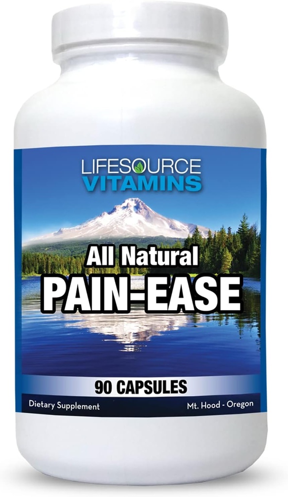 LifeSource Vitamines All Natural Pain Ease – 20 Herbes et enzymes synergiques qui soutiennent naturellement et en toute sécurité : Mal de tête et de migraines - genou – épaules – articulations – douleur des jambes – tension