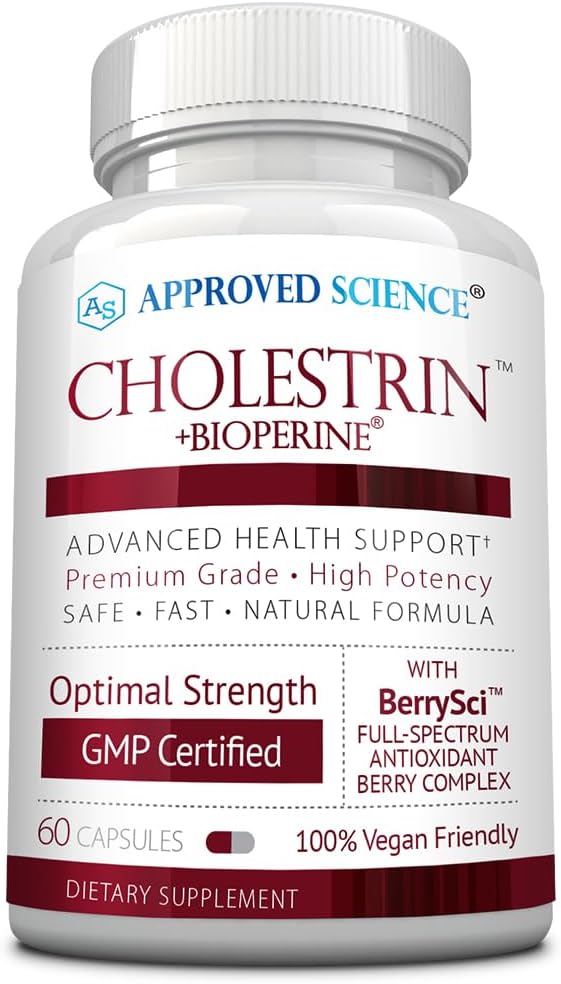 Cholestrin scientifique approuvé - Lipid Level Support - Antioxydants, Lecithine, Berberine HCL, Berries, BioPerine - 60 Capsules - Fabriqué aux États-Unis