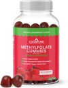 Gommies de Méthylfolate de CogniTune - Facile à prendre à haute puissance L-méthylfolate, supplément de folate pour le cerveau, la santé cardiaque et l'immunité, goût de fraise délicieuse, non-OGM, végétalien, sans gluten