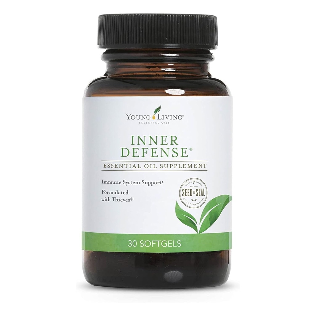 Défense intérieure jeune vivant, 30 Softgels, Débloquer la puissance des huiles essentielles potent, Oregano, Thym, Lemongrass, et voleurs, Soutien immunitaire complet