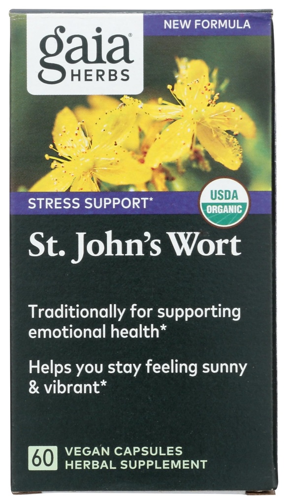 Gaia Herbs St. John's Wort, Capsules liquides véganes, 60 Compte - Soutien du stress pour promouvoir une humeur positive et ensoleillée