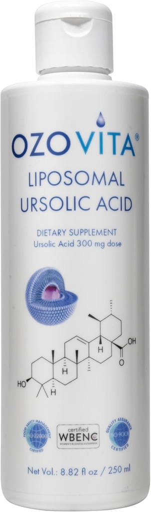 Acide liposomique ursolique 300 mg de Micelle Technologie pour une absorption élevée de noix de coco biologique Saveur de noix de coco biologique, végétalien, non-OGM, sans gluten, sans PEG