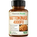 Supplément Nattokinase - Suppléments de santé cardiaque avec Nattokinase 4000 FU - Suppléments de Circulation Max Force - Enzymes systémiques pour une circulation saine et un flux fluide. Non OGM et végétalien. 60 gélules