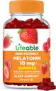 Melatonine vivace 10mg – Grand supplément de gommy au goût naturel – Sans gluten sans OGM – pour aider les adultes, les hommes, les femmes – 60 gommy