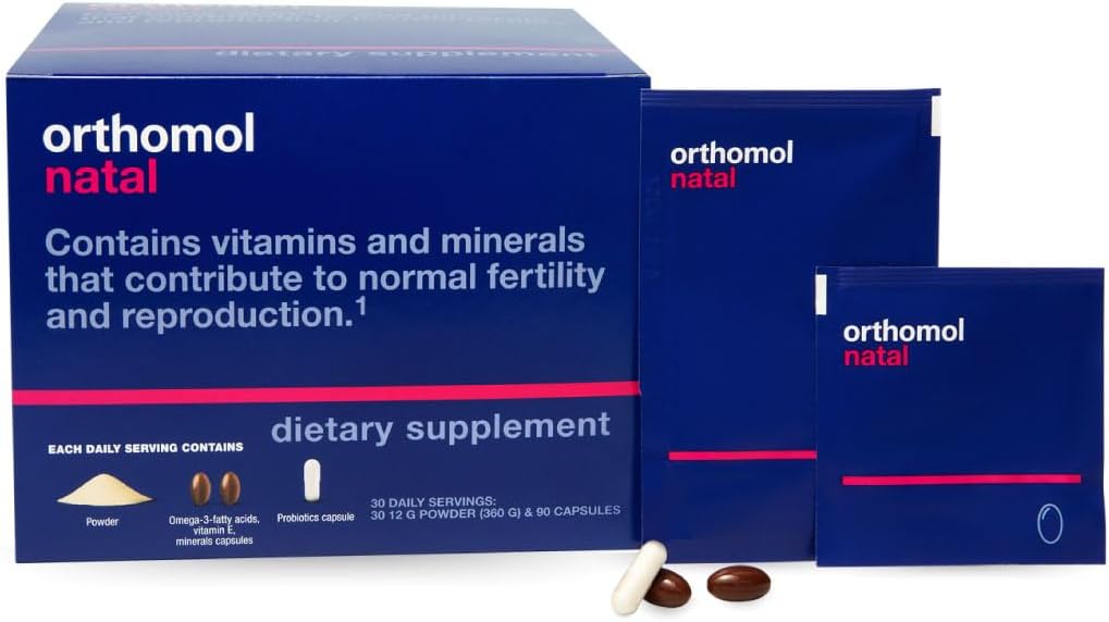 Orthomol Natal, Soutien nutritionnel prénatal pour la fertilité, la grossesse et l'allaitement, Vitamines complètes, minéraux et nutriments essentiels 30 Nombre (paquet de 1)