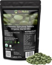 Go Nutra spiruline biologique Chlorella Comprimés 50/50 Mélange de spiruline nutritive - Protéine végétalienne, chlorophylle, enzymes 500mg Chaque Chlorella spiruline Comprimés, 720 Nombre, 4 mois d'approvisionnement