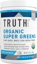 Truth Nutrition Poudre Super Greens - Poudre Superfood Verte Biologique pour stimuler l'énergie et l'immunité, Digestion saine pour les hommes et les femmes, supplément vert Smoothie Poudre Mix (non aromatisé)