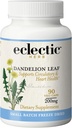 éclectique Institut Feuille de dandelion séchée au gel brut. Supplément biologique pour soutenir le nettoyage et la fonction digestive. 90 CT (200 mg)