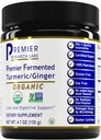 Premier Laboratoires de recherche Première racine de curcuma et de gingembre fermenté - Supplément de poudre de curcuma et de gingembre fermenté probiotique, Curcuminoïdes actifs, supplément à base de plantes - 4,7 Oz