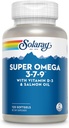SOLARAY Super Omega 3 7 9 soutient une peau saine, plus EPA, DHA, acides gras essentiels de l'huile de poisson Mini Softgel, 120ct