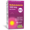 Facteurs naturels Méthylcobalamine 1 000 mcg - Supplément de vitamine B12 sous forme métabolique active - Supplément soutient la formation et la production d'énergie - 180 comprimés à croquer (180 portions)