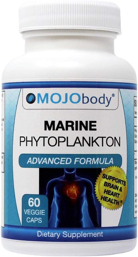 Freeze Dried Marine Phytoplancton, soutient la santé du cerveau et du cœur, puissant superaliment, nutriment dense avec BioPerine pour haute absorption 60 capsules